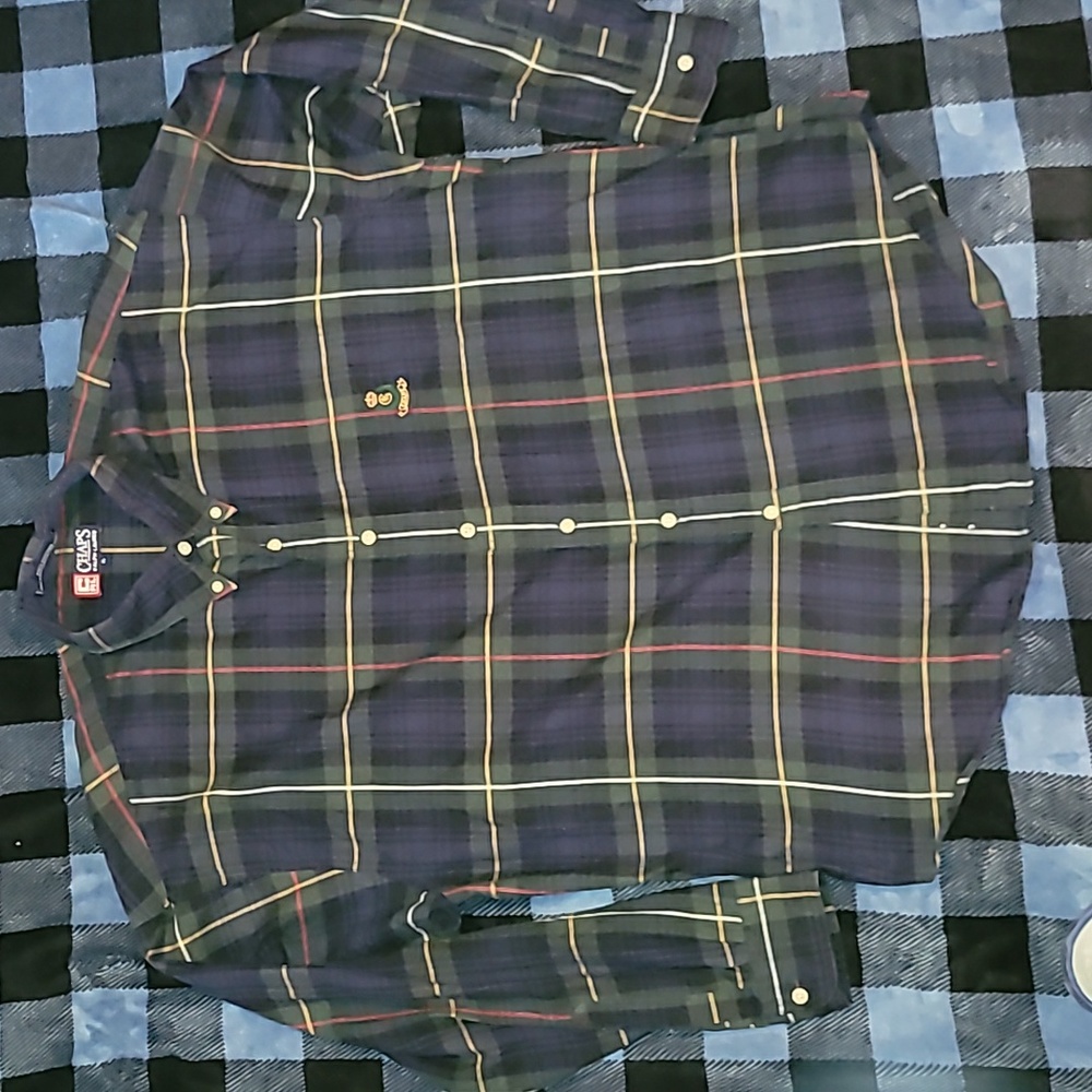 Vintage.  Made in USA. CHAPS Ralph Lauren. Plaid button-up Men's XL